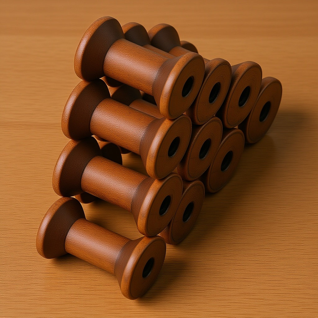 Organza Ribbon Spool - หลอดไม้โบราณ 10 ชิ้น หลอดไม้ธรรมชาติเปล่าสำหรับงาน DIY งานฝีมือ