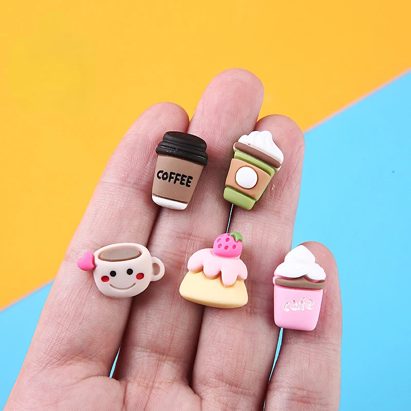 Christmas Craft Embellishment - อุปกรณ์ตกแต่งเรซิ่นลายการ์ตูนน่ารัก 10 ชิ้น สำหรับงาน DIY ตกแต่งกาแฟ