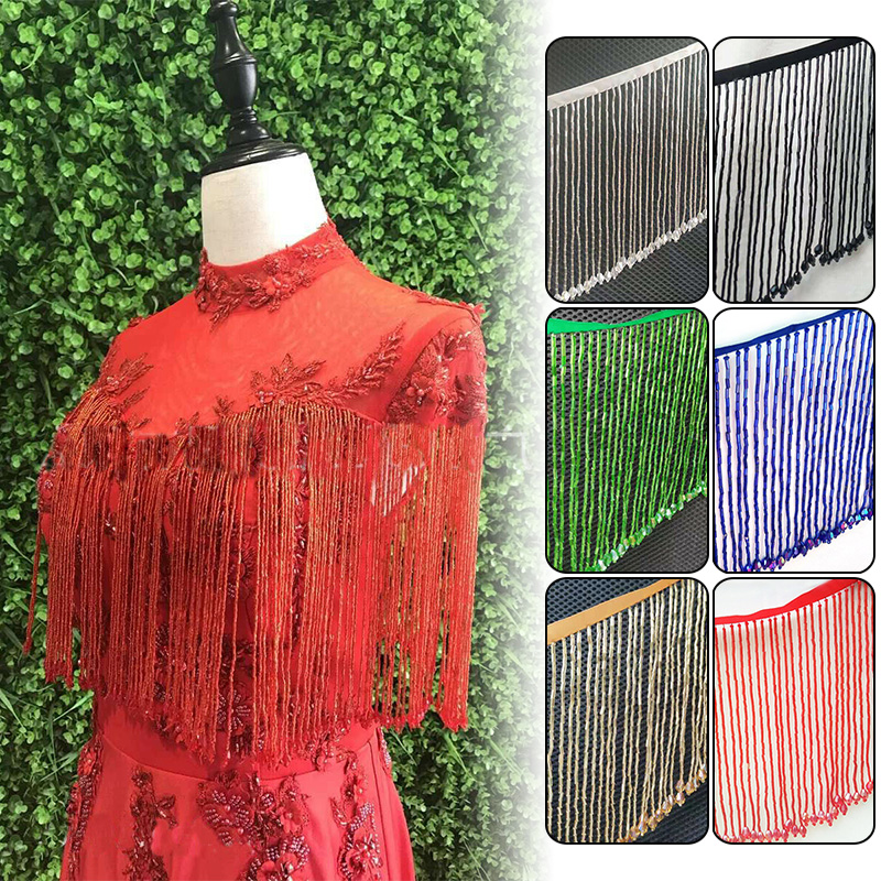 พู่ประดับลูกปัดพู่ลูกไม้คริสตั - Beaded Trim Fringe บทวิจารณ์และราคา