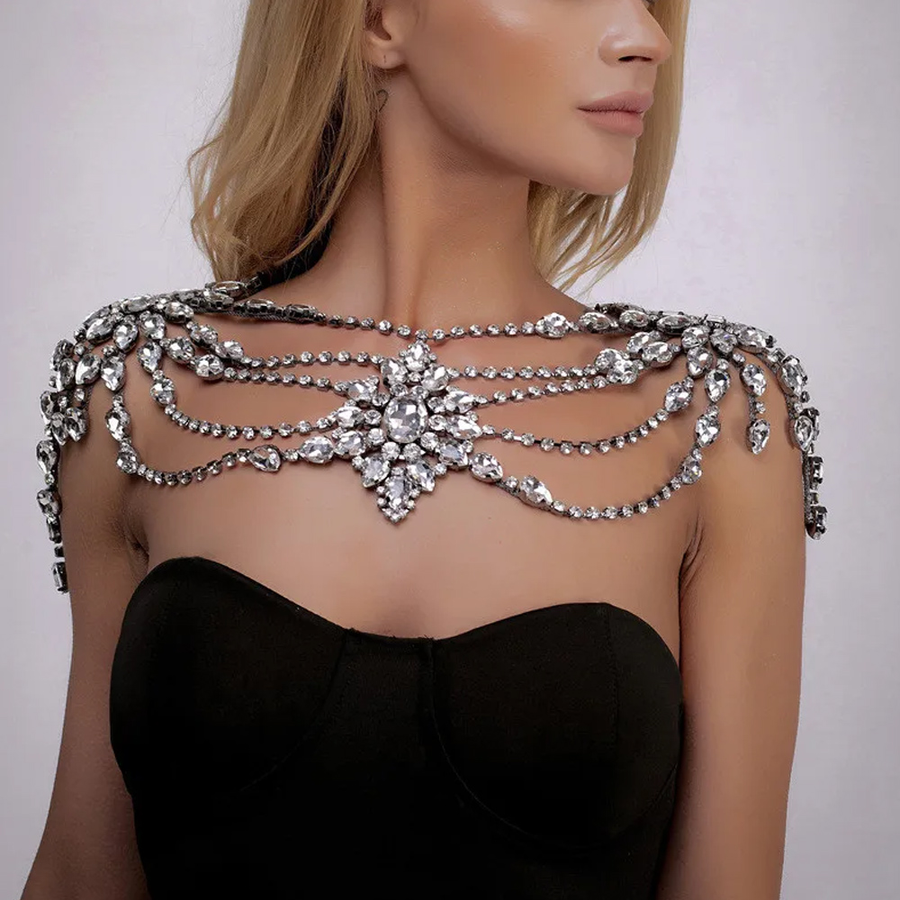 Boho คริสตัลเจ้าสาวไหล่โซ่สร้อ - Pearl Trim Chain บทวิจารณ์และราคา