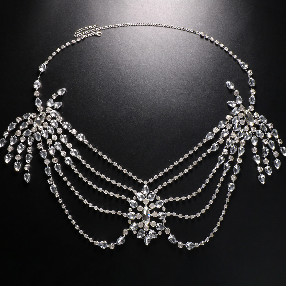 Boho คริสตัลเจ้าสาวไหล่โซ่สร้อ - Pearl Trim Chain บทวิจารณ์และราคา