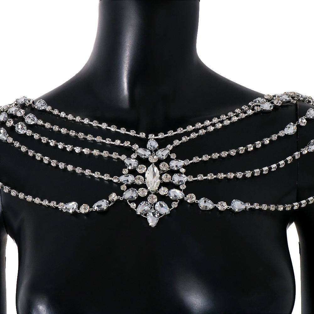 Boho คริสตัลเจ้าสาวไหล่โซ่สร้อ - Pearl Trim Chain บทวิจารณ์และราคา