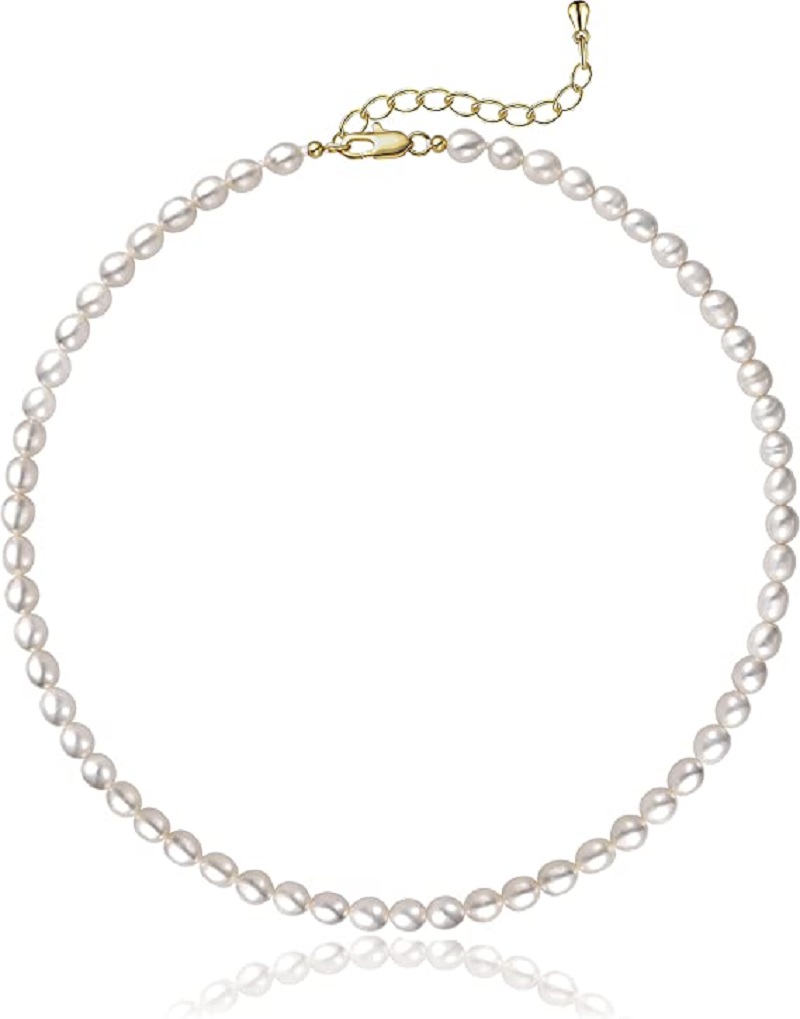 สร้อยคอไข่มุก 5-7 มม.ไข่สีขาวไ - Pearl Trim Chain บทวิจารณ์และราคา