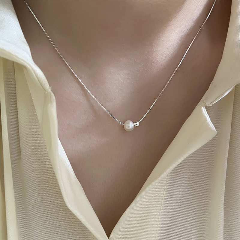 คริสต์มาสของขวัญ 925 เงินสเตอร - Pearl Trim Chain บทวิจารณ์และราคา